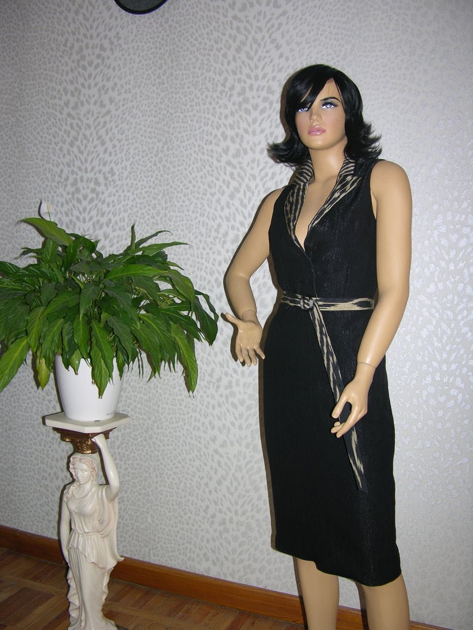 Жакет с платьем в сочетании льна с адрасом и шёлком