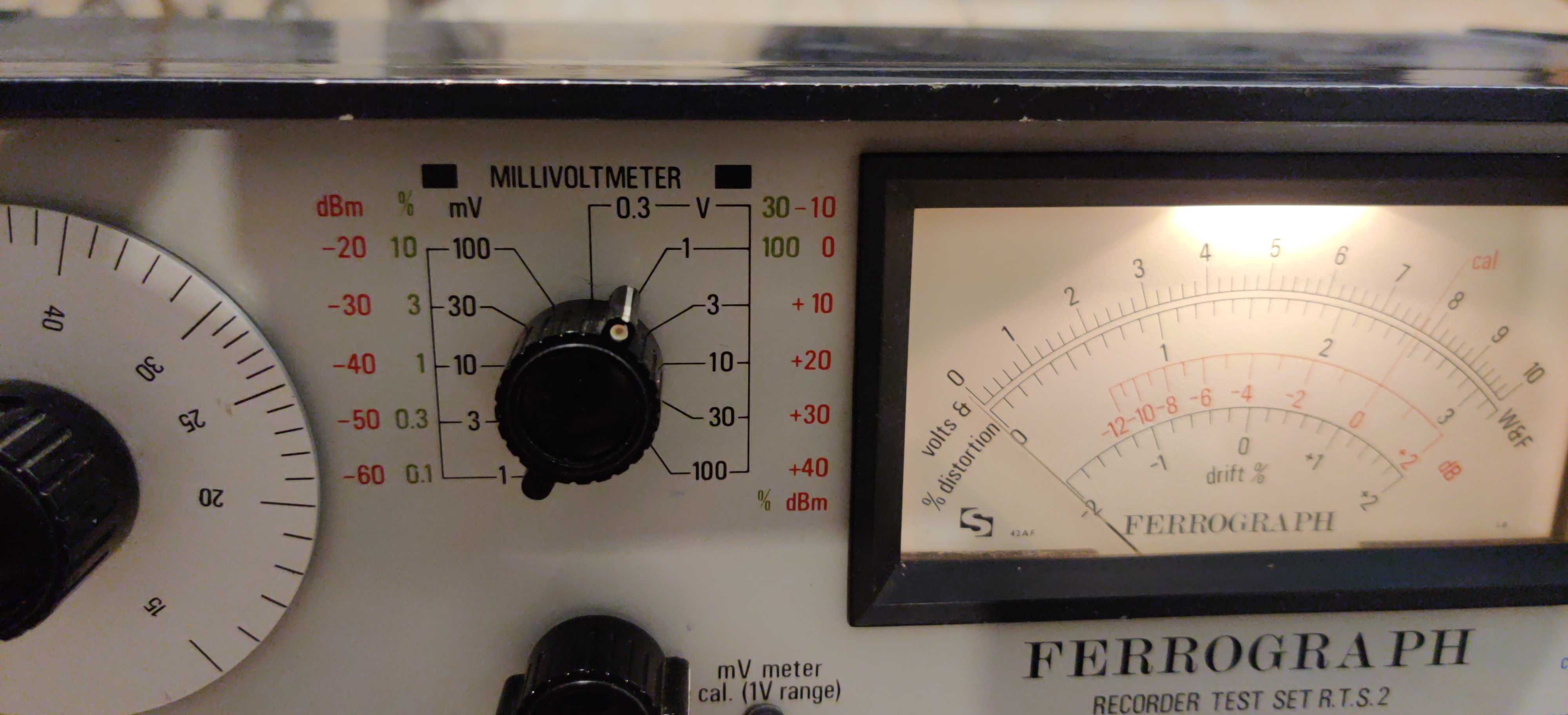 Instrument calibrari audio analog Ferrograph RTS2 functional, rar