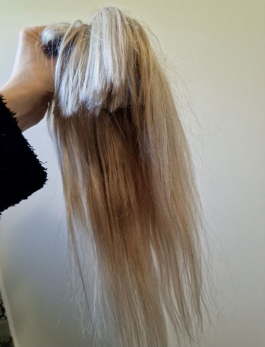 Calota cu breton par natural blond platinat