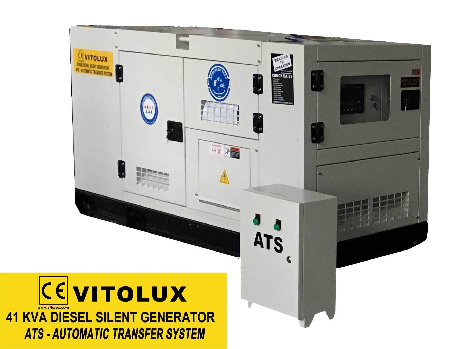 41 KVA/ 33 KW Шумозаглушени МОНОФАЗНИ Дизелови Генератори с Автоматика