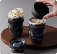 Подарок для любителей фото камеры,термо-кружка объектив