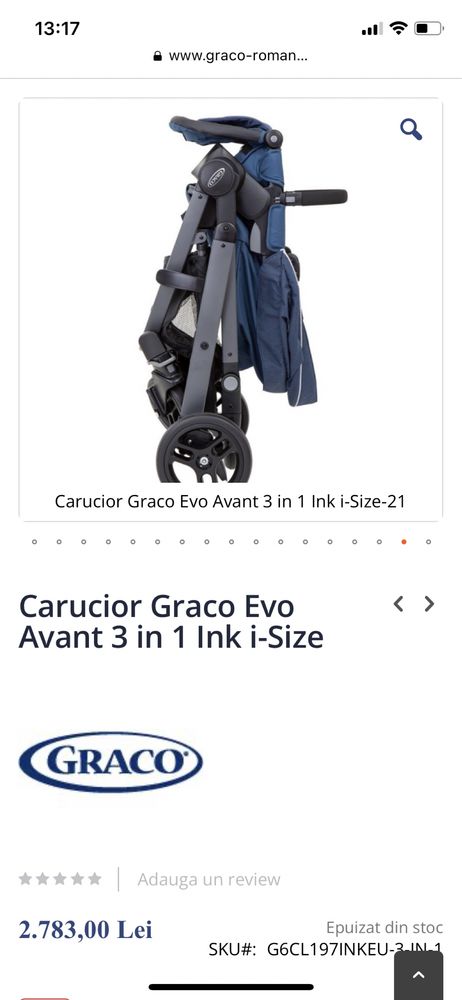 Carucior Graco Evo Avant 3 in 1 Ink i-Size