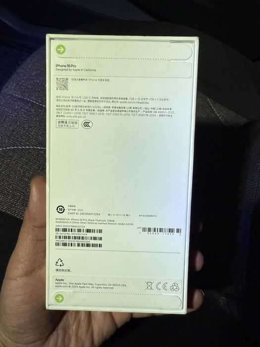 iPhone 16 pro 128 gb  ch/a yengi ochilmagan qora rang