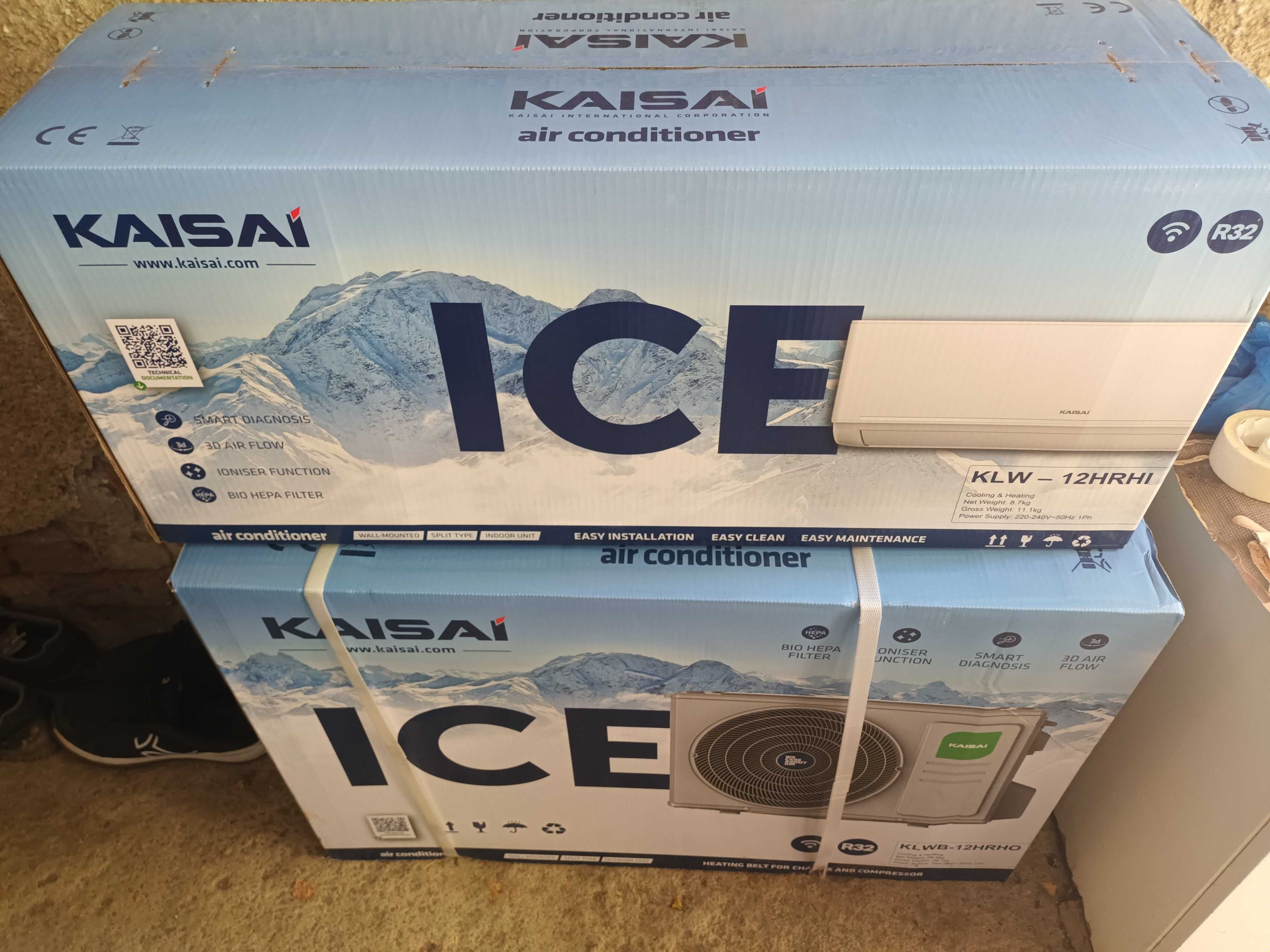 Инверторен стенен климатик KAISAI ICE KLW-12HRHI/KLWB-12HRHO