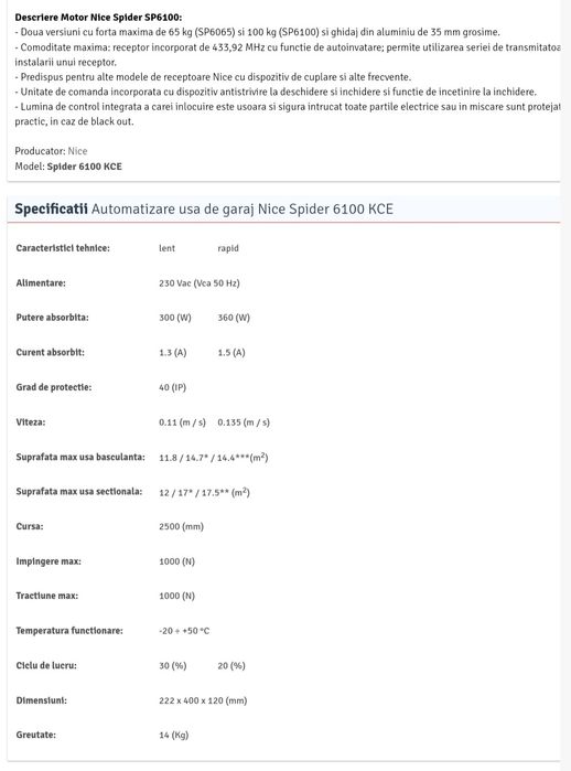 Actionare usa de garaj cu telecomanda
