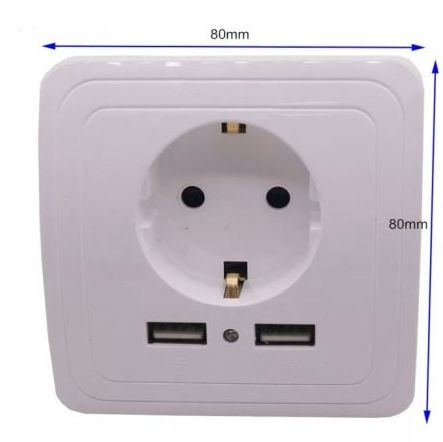 Контакт с 2 USB Ports 2A