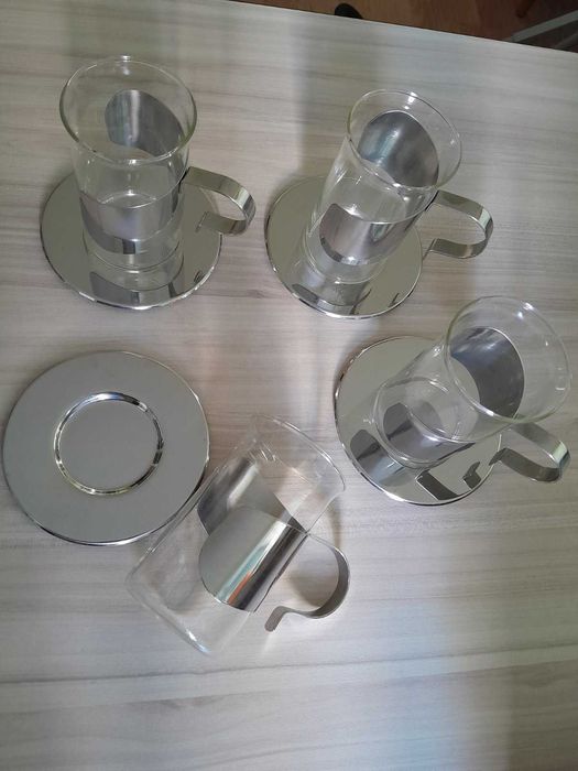 4 чаши, захарница и каничка за мляко Тайга - Цептер