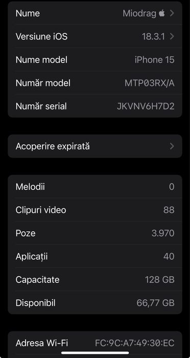 iPhone 15, 128Gb, Black