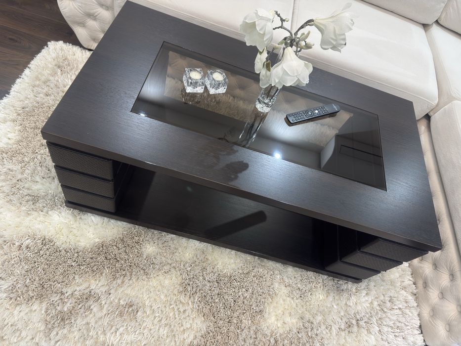 Холна маса венге комбинация с кожа140/70