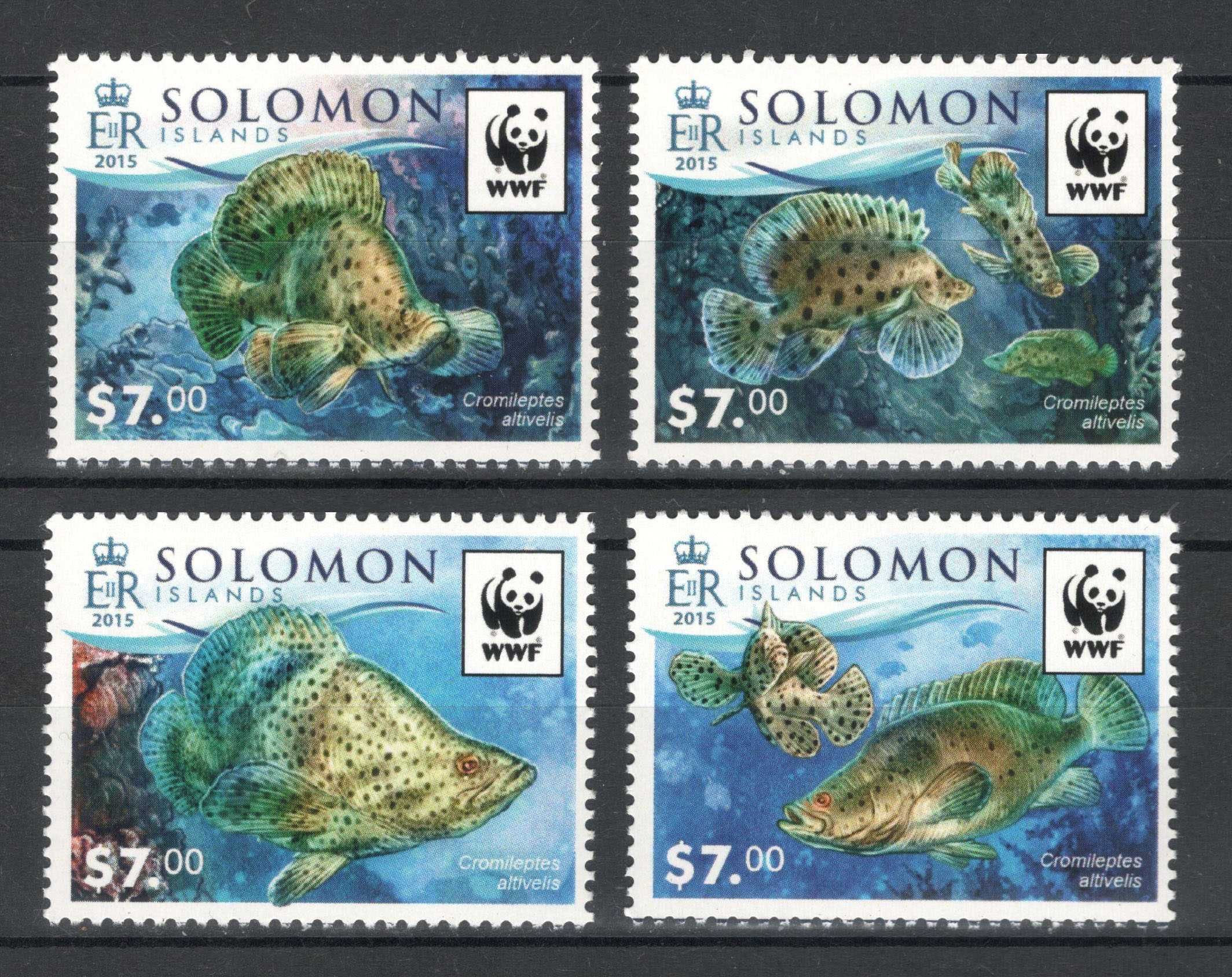 Insulele Solomon 2015 - Fauna WWF - Serie de 4 timbre,Nestampilata mnh