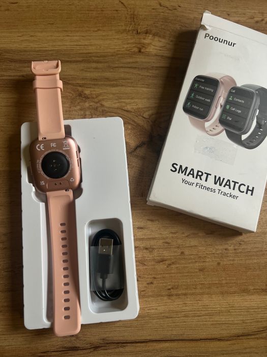 смарт часовник Poounur Smart Watch в розов цвят