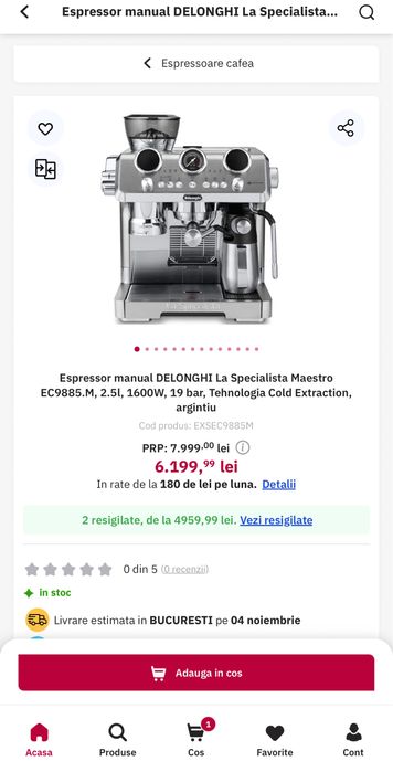 Espressor profesional manual DeLonghi La Specialista Maestro EC9885.
