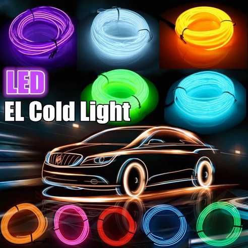 Fir Neon Led Flexibil Lumina ambientala Auto 2M Bord Fete Usi Interior