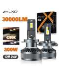 Becuri led H1 H7 H8 H11 HB3 HB4 HIR2 200W 4300K 12-24V 30000Lm CANBUS