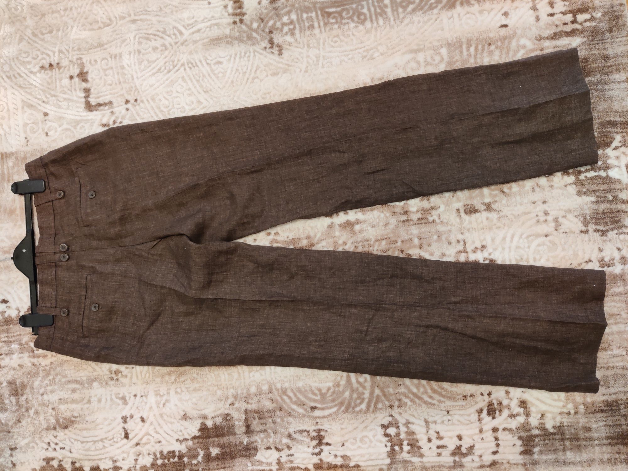 H&M pantaloni 100% din IN culoare maro stare foarte bună măr. 38