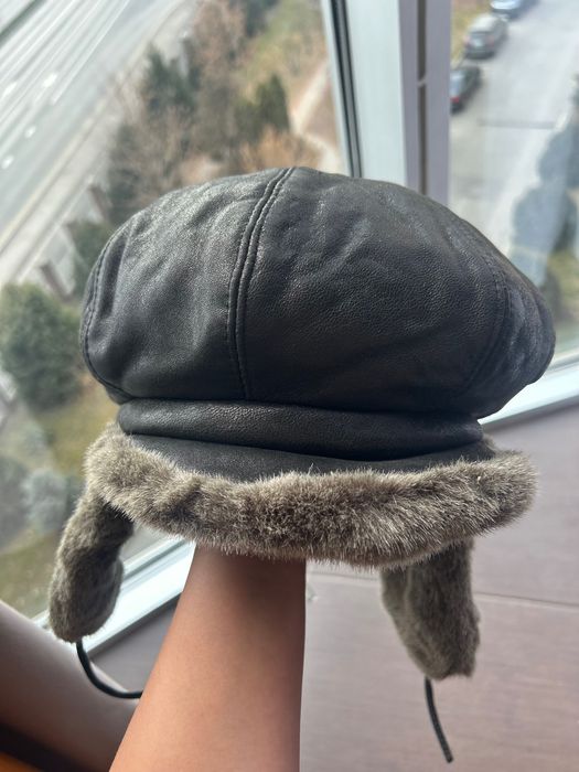 Зимние шапки кожаные