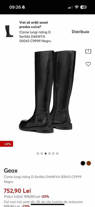 Cizme piele lungi Geox,  noi
