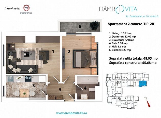 Apartament 2 camere/nou/mobilat/parcare subterana/Politehnica/Virtutii