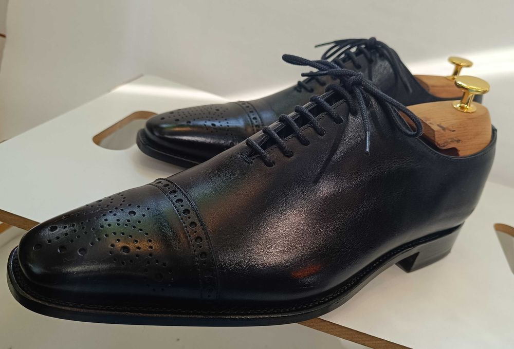Pantofi de lux 41 41.5 42 oxford GREVE NOI lucrati manual piele natura