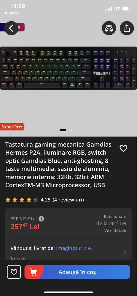 Vand sau schimb tastatura mecanica gaming RGB