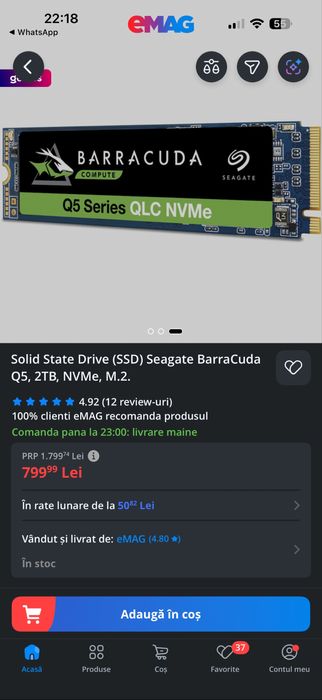 Ssd Seagate Barracuda 2TB NVME M.2 m2