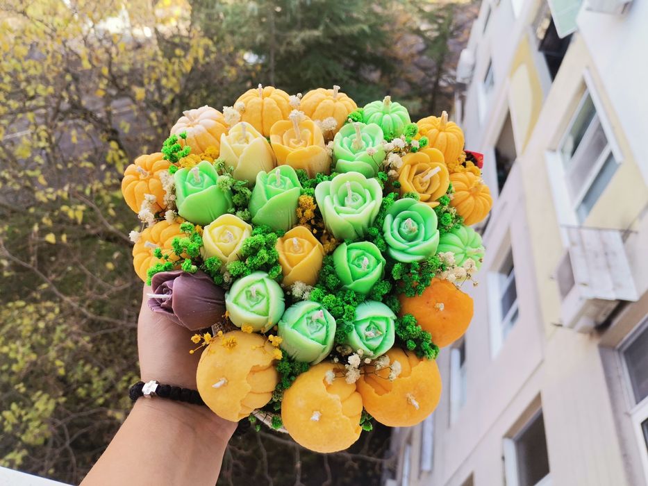 Букети от соеви свещи