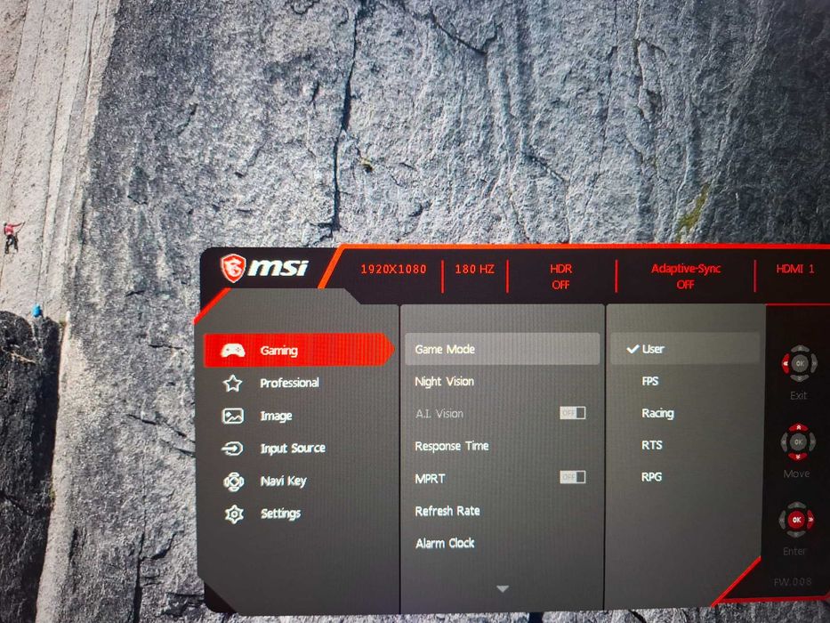 Monitor Gaming LED IPS MSI MAG 256F, 24.5 Full HD 180Hz, 1.07B culori