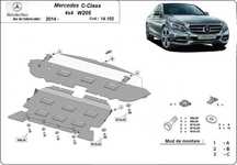 Scut motor metalic Mercedes C-Class 4x4 W205 2014-2021