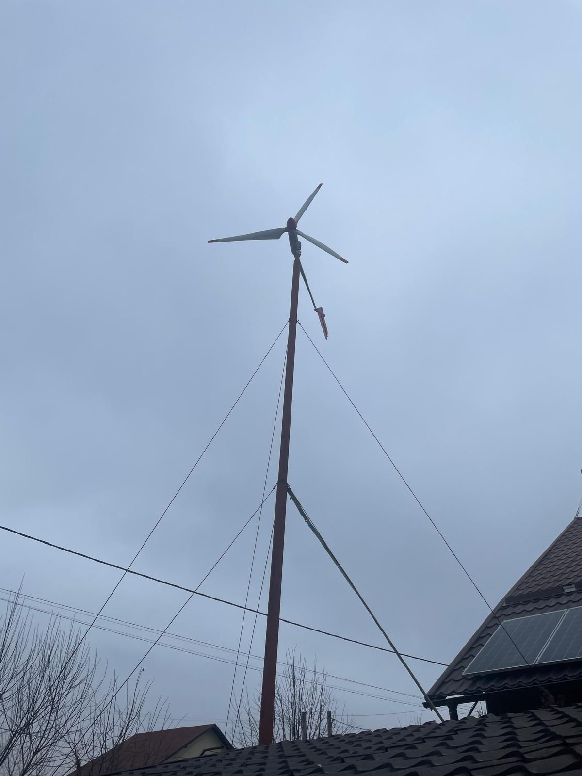 Turbina eoliana 2500w magneti neodim completa cu stalp ancore control