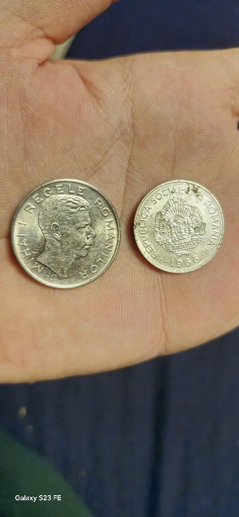 Monede 100 lei 1943 si 1 leu 1966