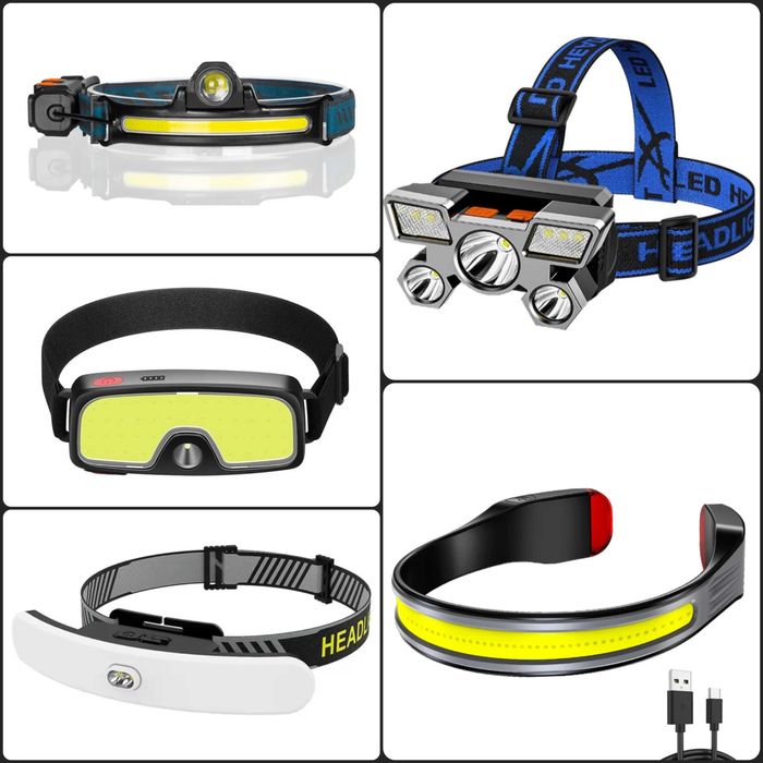 LED Bosh Fonar • COB + Spot • 230° Keng Nur • Kuchli • USB Zaryad