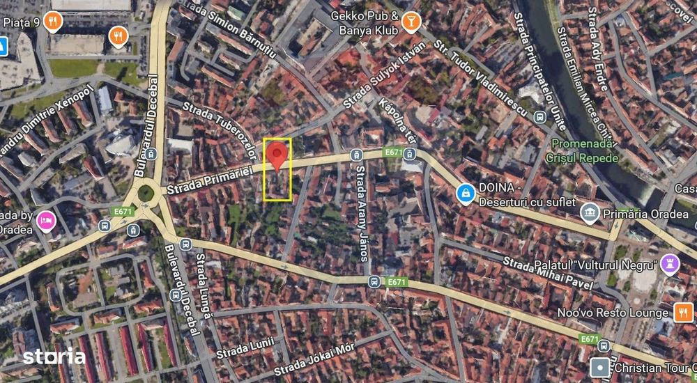 Teren 1444 mp Ultracentral Oradea, Strada Primăriei 52, front 20 m