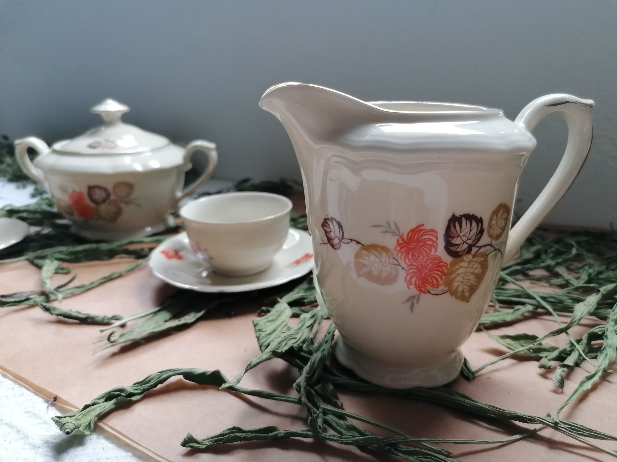 NOU Set serviciu cafea ceai portelan vintage floral