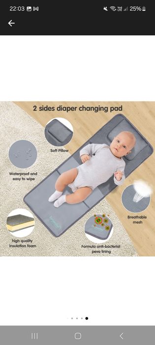 Раница за бебешки принадлежности, сива