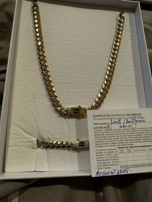 Set Nou Aur 14K Cuban Monaco 52.93 Grame pret 380lei/Gram