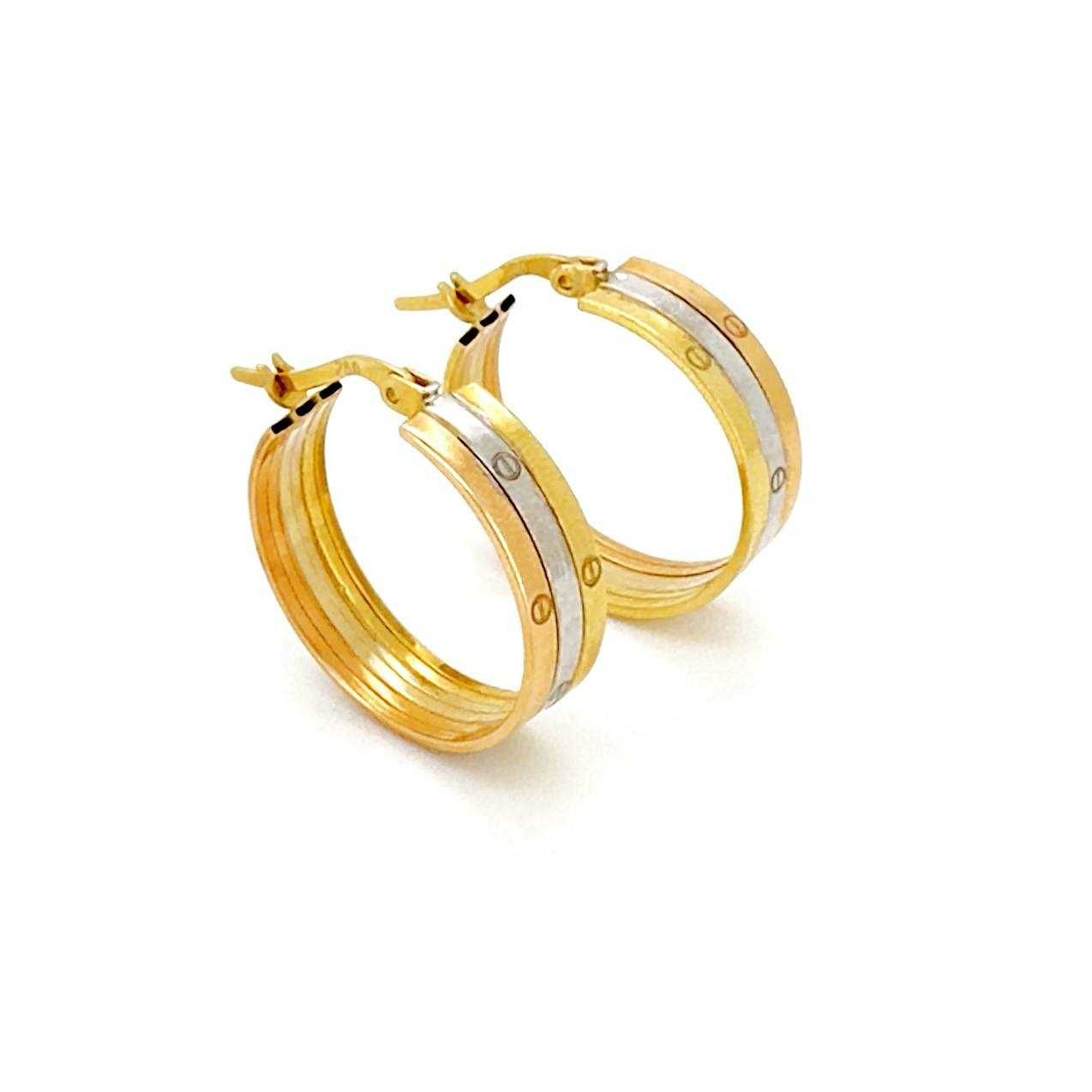 Золотые серьги в стиле Cartier