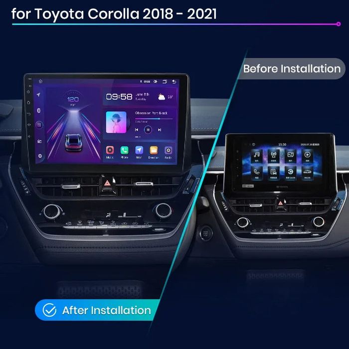 Navigatie Android Toyota Corolla  Carplay Andorid Auto + Camera