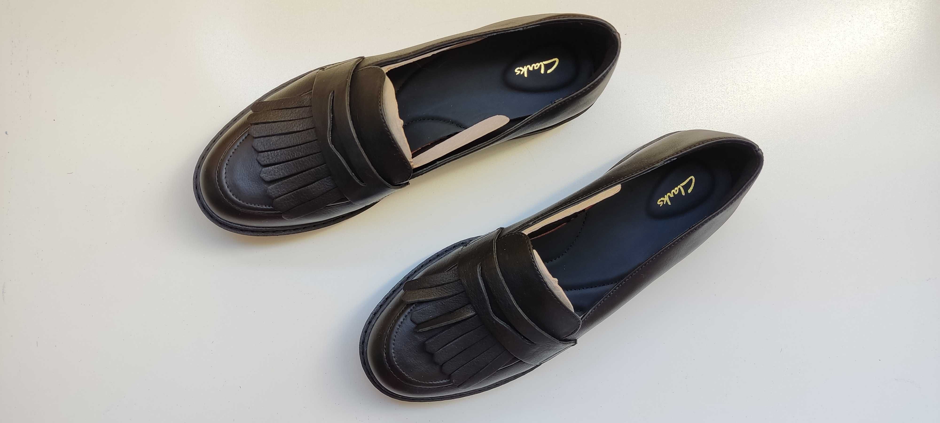 НОВИ дамски кожени обувки мокасини Clarks/ Кларкс - 41 номер/ 100 лв