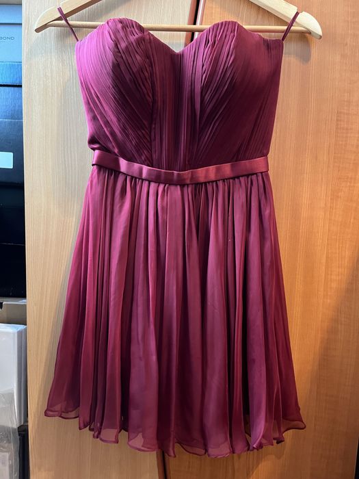 Rochie scurta de ocazie, culoare roșie burgundy
