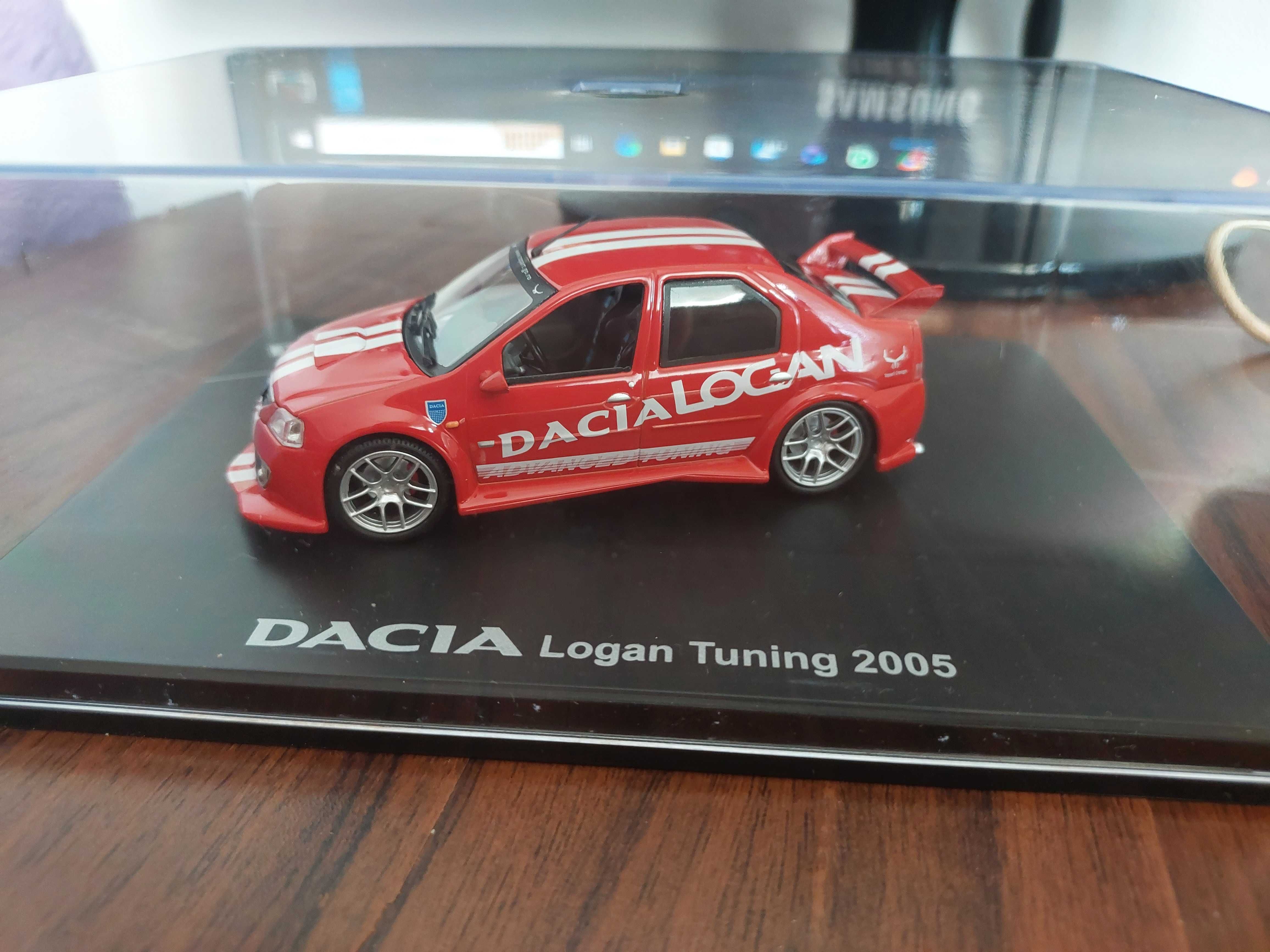 Macheta DACIA LOGAN TUNING 2005 rosu - Eligor, 1/43,  extrem de rar.