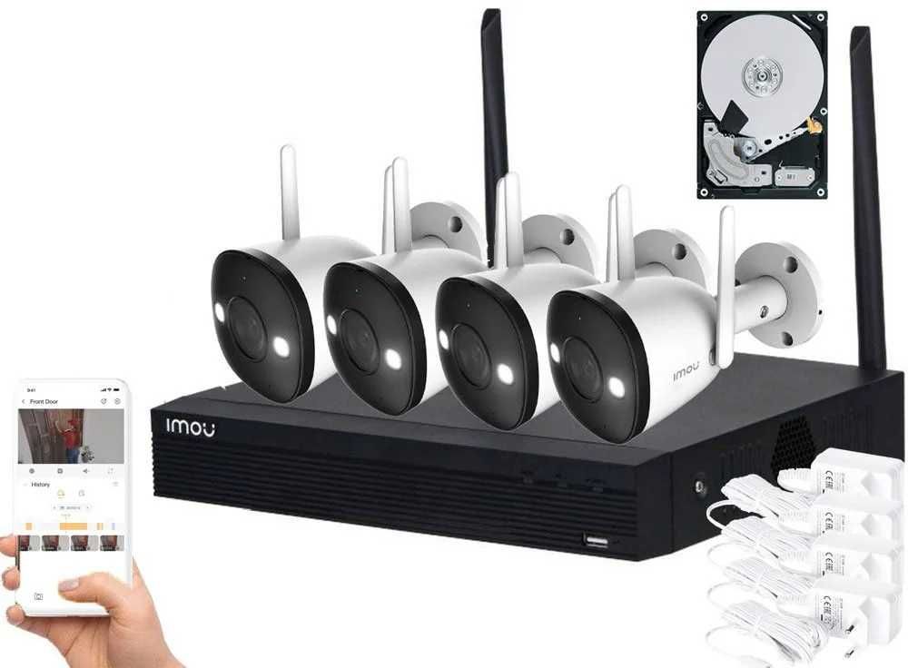 Kit supraveghere video complet, Wireless, 4 camere Imou Full Color