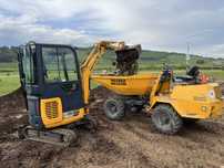 INCHIRIERE MINIEXCAVATOR SI DUMPER,sapaturi,santuri,fose,canalizare..