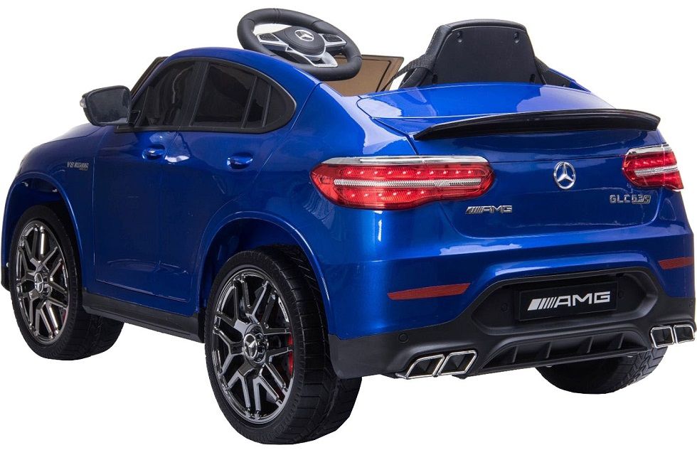 Masinuta electrica Mercedes GLC63s 70W 12V cu Scaun Tapitat #Albastru