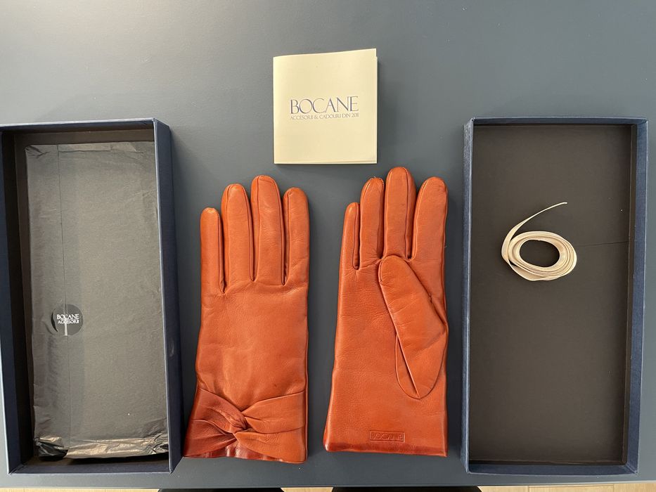 Manuși elegante din piele Bocane | miel și cașmir | produs in Romania