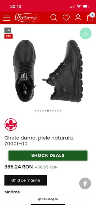 Ghete Rieker mărimea 38