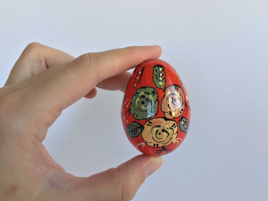 Великденско яйце, дървено №9 -  рози 2