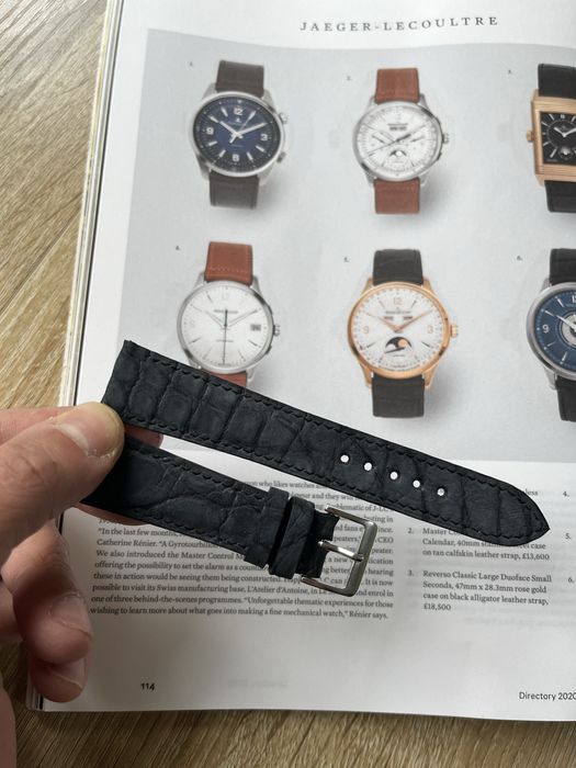 Curea de lux din piele de crocodil lucrata in totalitate manual