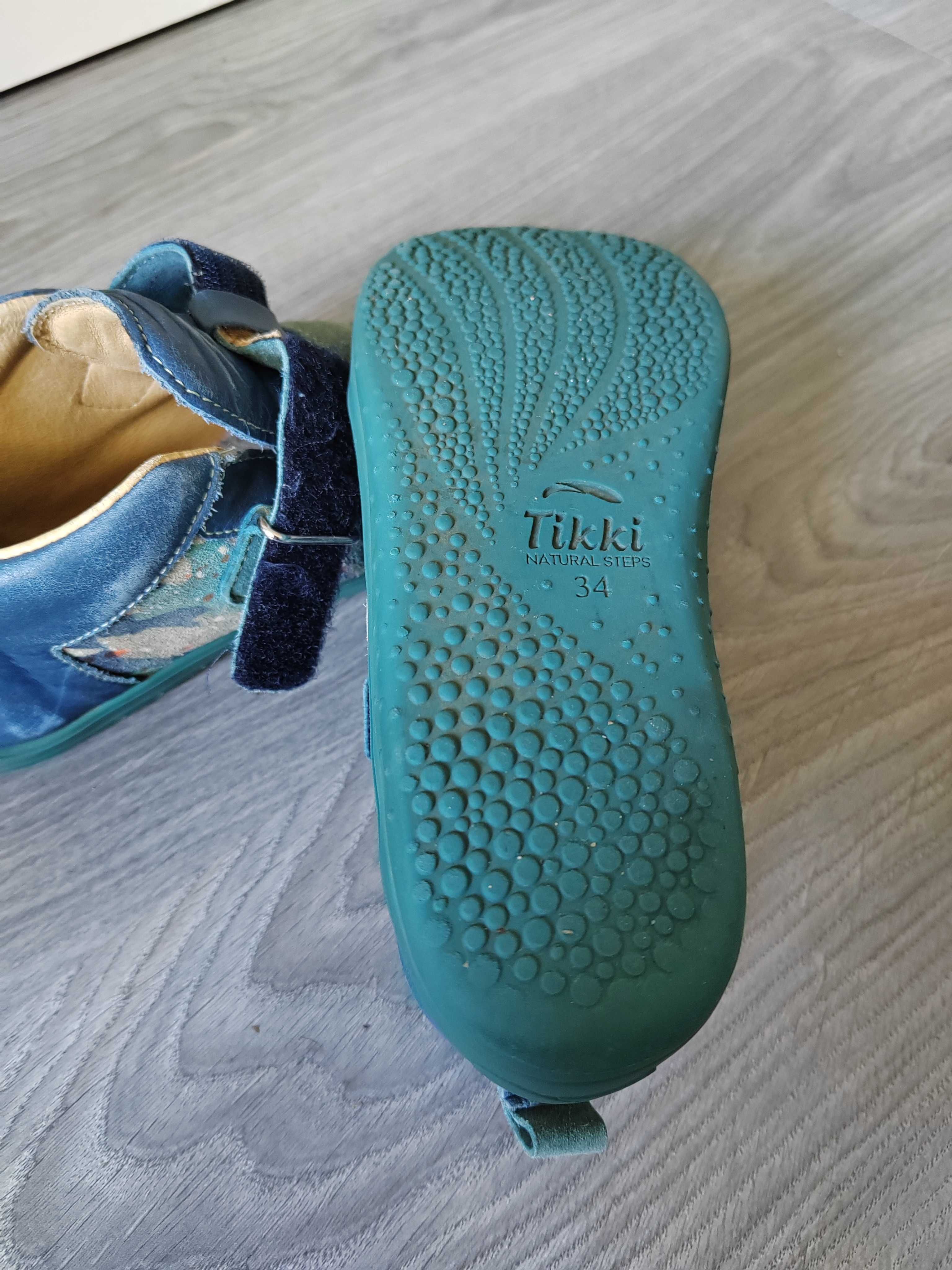 Pantofi/ghete barefoot din piele Tikki , pentru copii, marimea 34