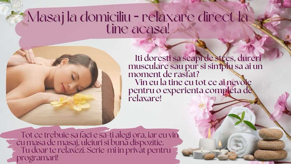 Masaj de relaxare direct la tine acasa