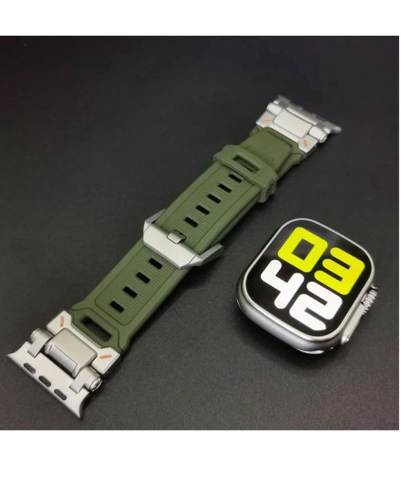 Curea Ceas Apple Watch Titanium + TPU Incarcator Cablu Iphone 15
